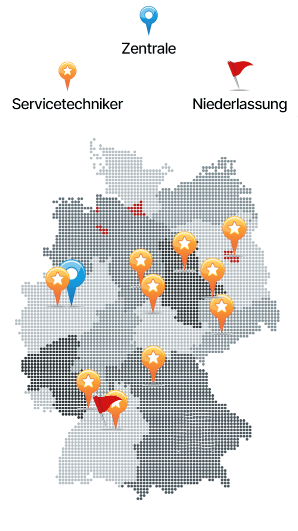 Standorte Zentrale, Niederlassungen, Servicetechniker
