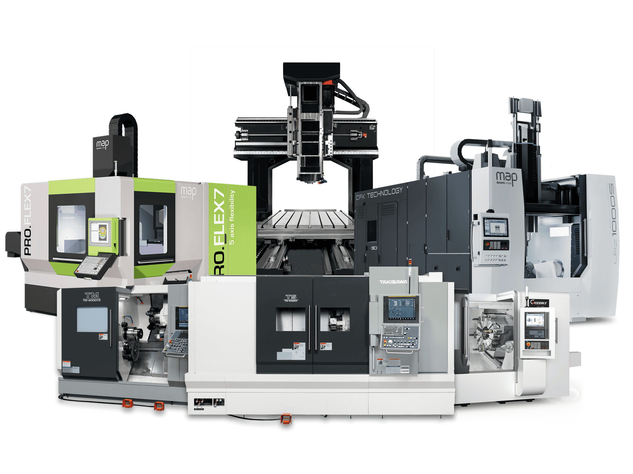 Werkzeugmaschinen Übersicht CNC Drehen Fräsen 5-Achs Portalfräsmaschine